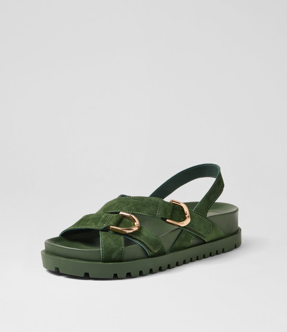 Urbanna Olive Suede Sandals