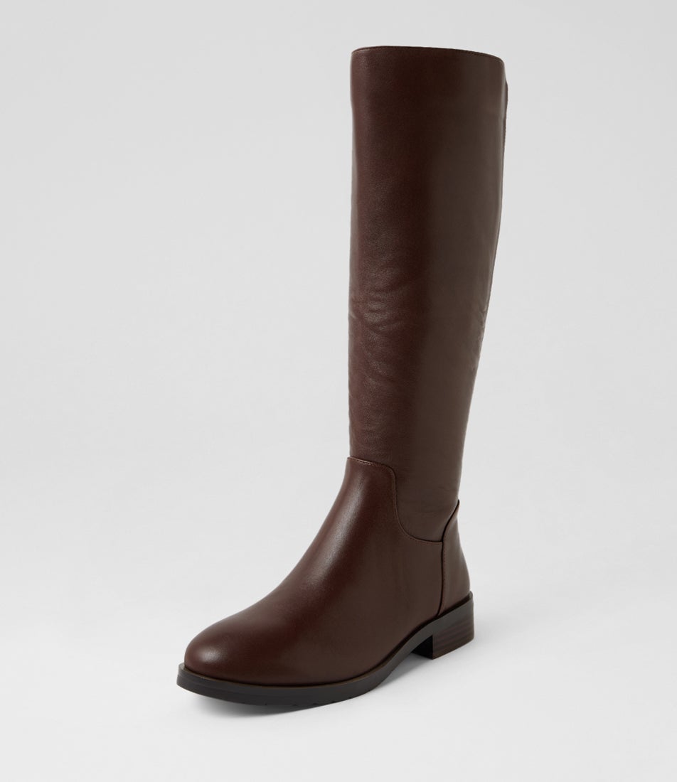 Teagle Rich Brown Leather Knee High Boots