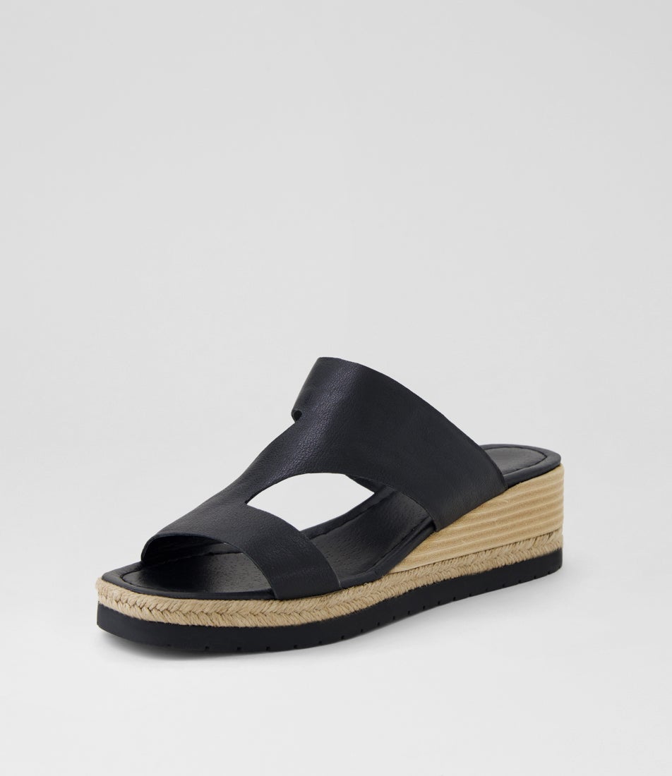 Ivone Black Leather Sandals