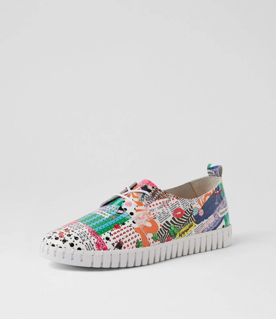Huston Collage 2 White Patent Leather Sneakers