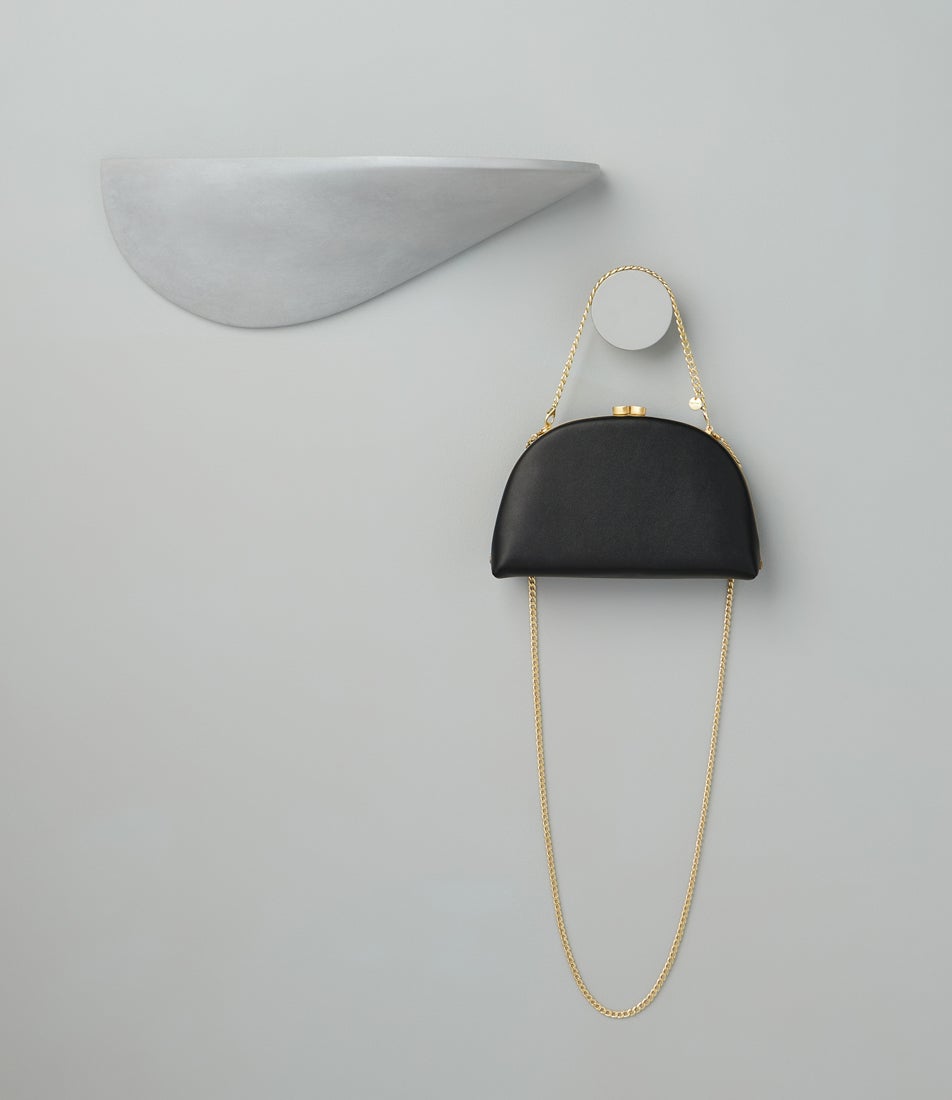 Celeste Curved Black Clutch