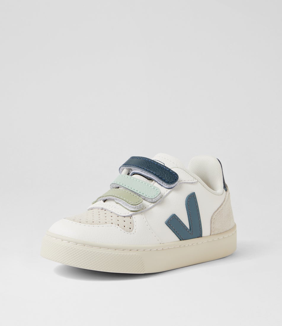 Small V 10 Toddler White California Leather Slip On Sneakers