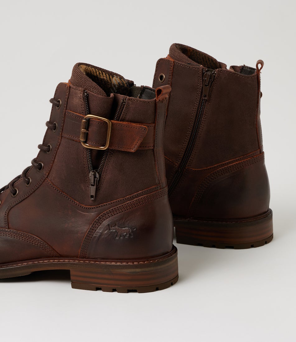Plaid Rust Leather Chelsea Boots