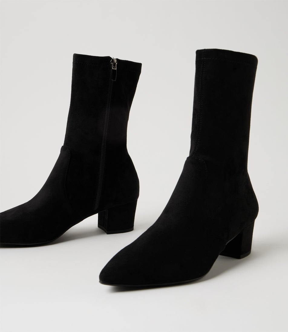 Atlanta Black Microsuede Ankle Boots