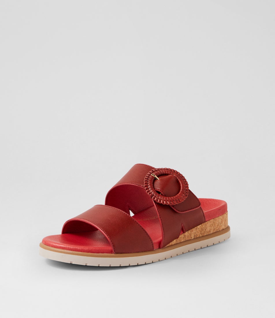 Vatha W Red Almond Leather Sandals
