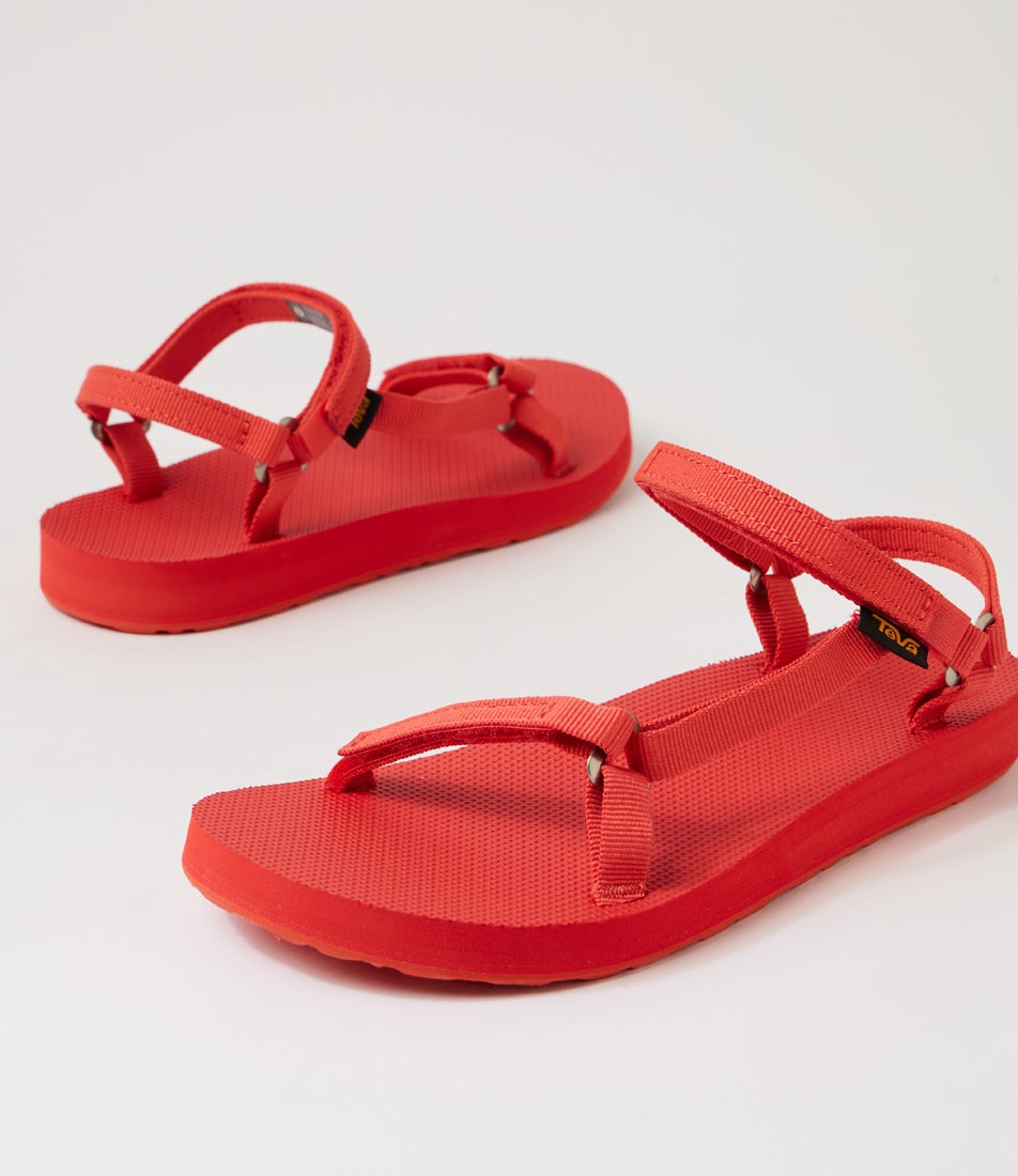 W Original Universal Slim Fiery Red Fabric Sandals