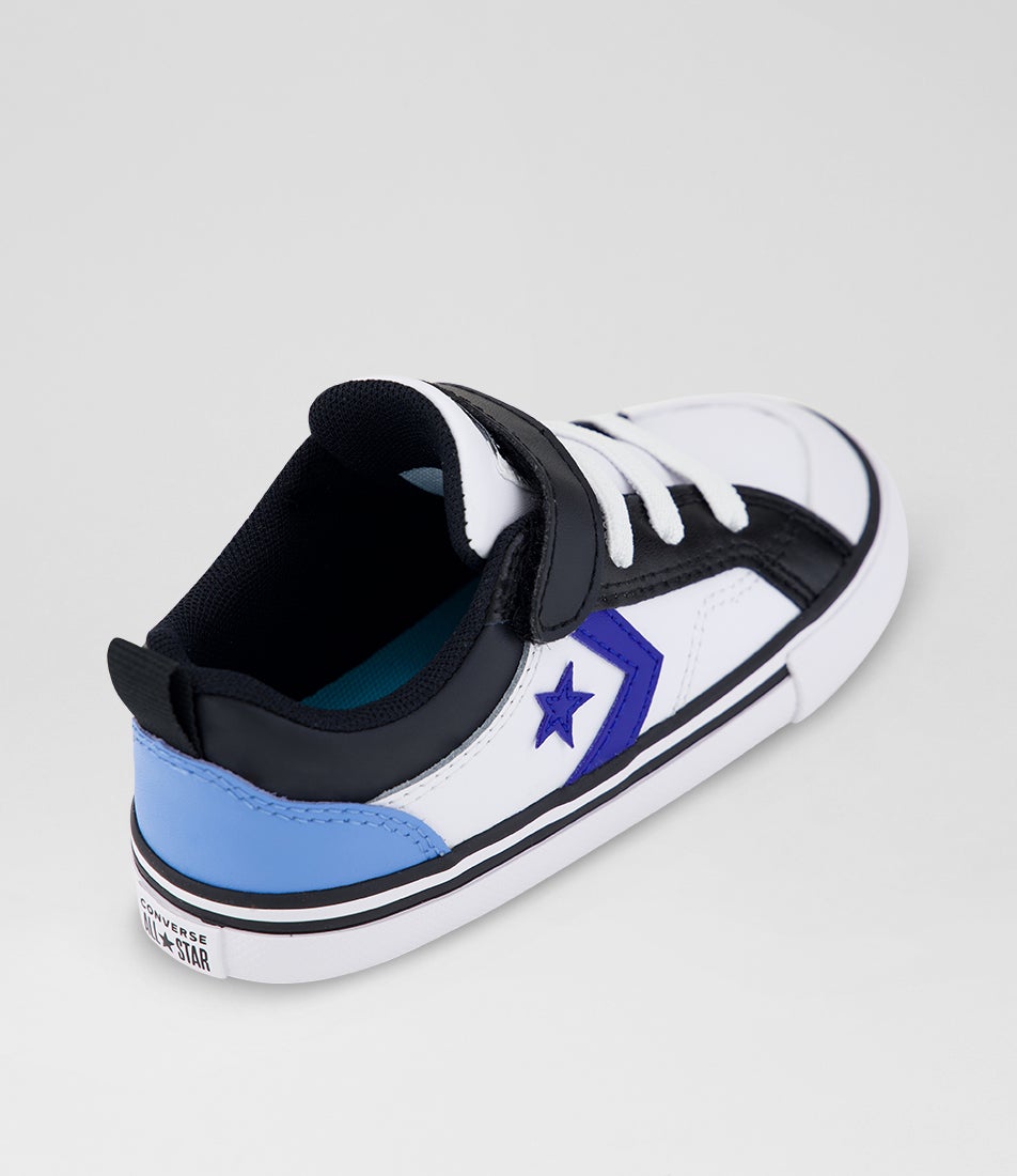 Pro Blaze Toddler Light Blue White Black Leather Sneakers