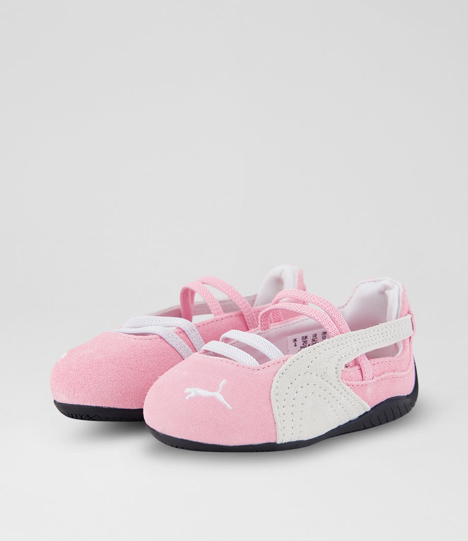 Speeedcat Ballet Toddler Pink Shimmer White Suede Sneakers