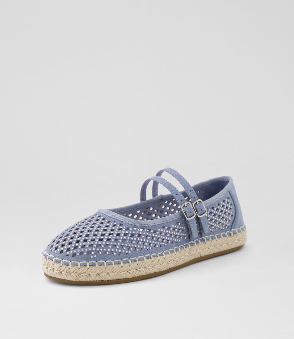 Ingrad Pale Blue Microsuede Flat Shoes