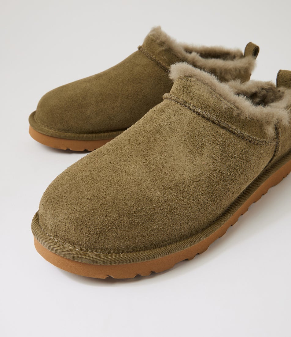 Classic Micro M Burnt Olive Suede Flat Shoes Classic Micro M Burnt Olive Suede Flat Shoes