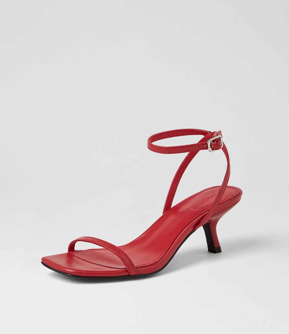Hazeel Dark Red Leather Sandals