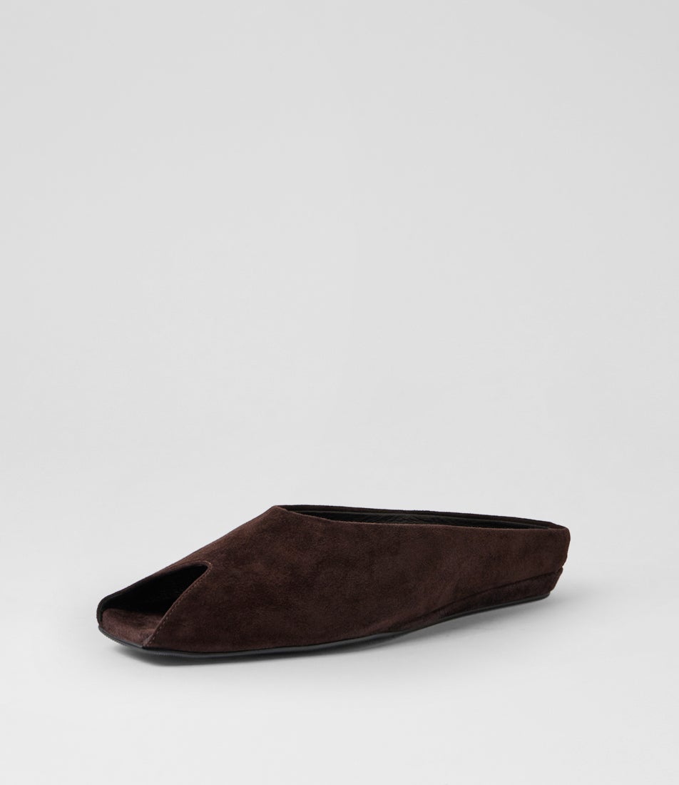 Pia Chocolate Suede Mules