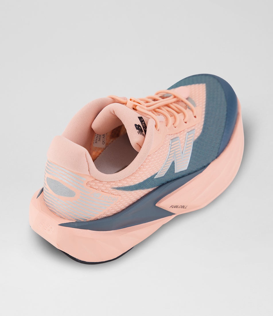 Rebel V5 Junior Pink Lemonade Shadow Blue Mesh Lace Up Sneakers