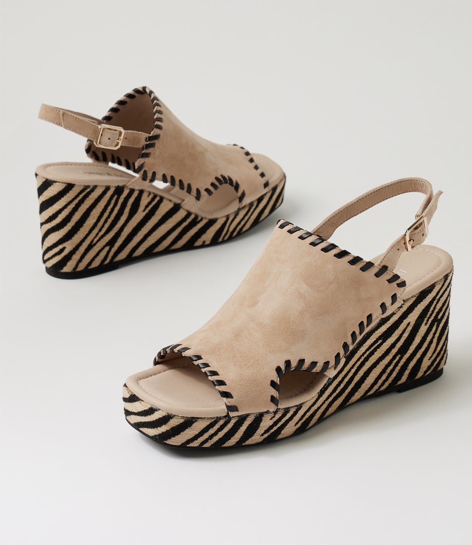 Conee Sandy Zebra Multi Slingbacks