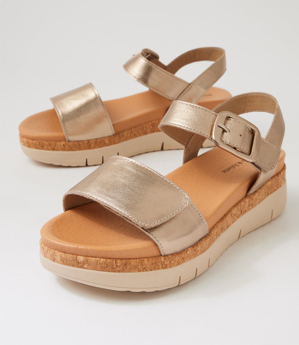 Jenica Champagne Almond Leather Sandals