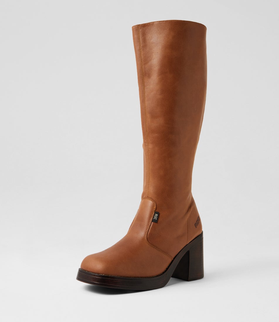 Idaho Wide Calf Tan Leather Knee High Boots Idaho Wide Calf Tan Leather Knee High Boots