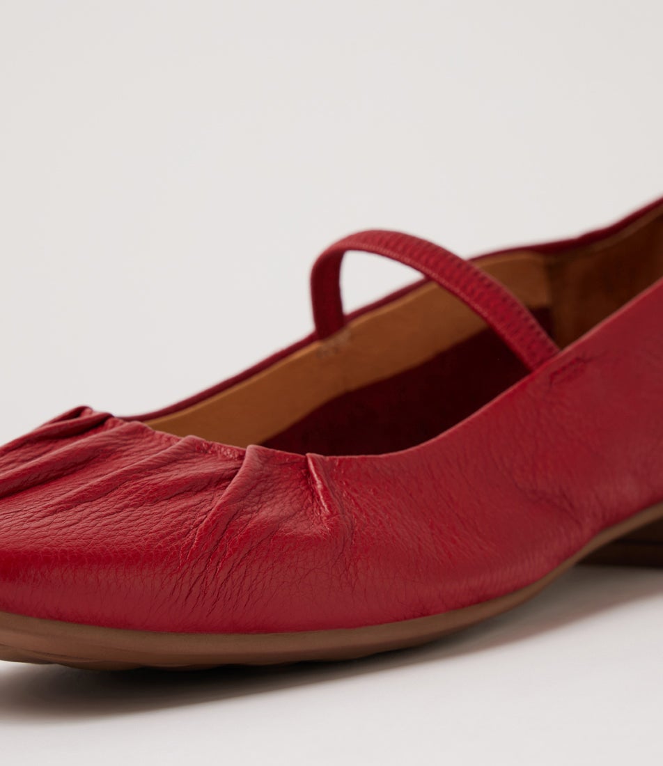 Trickes  Dark Red Leather Flat Shoes