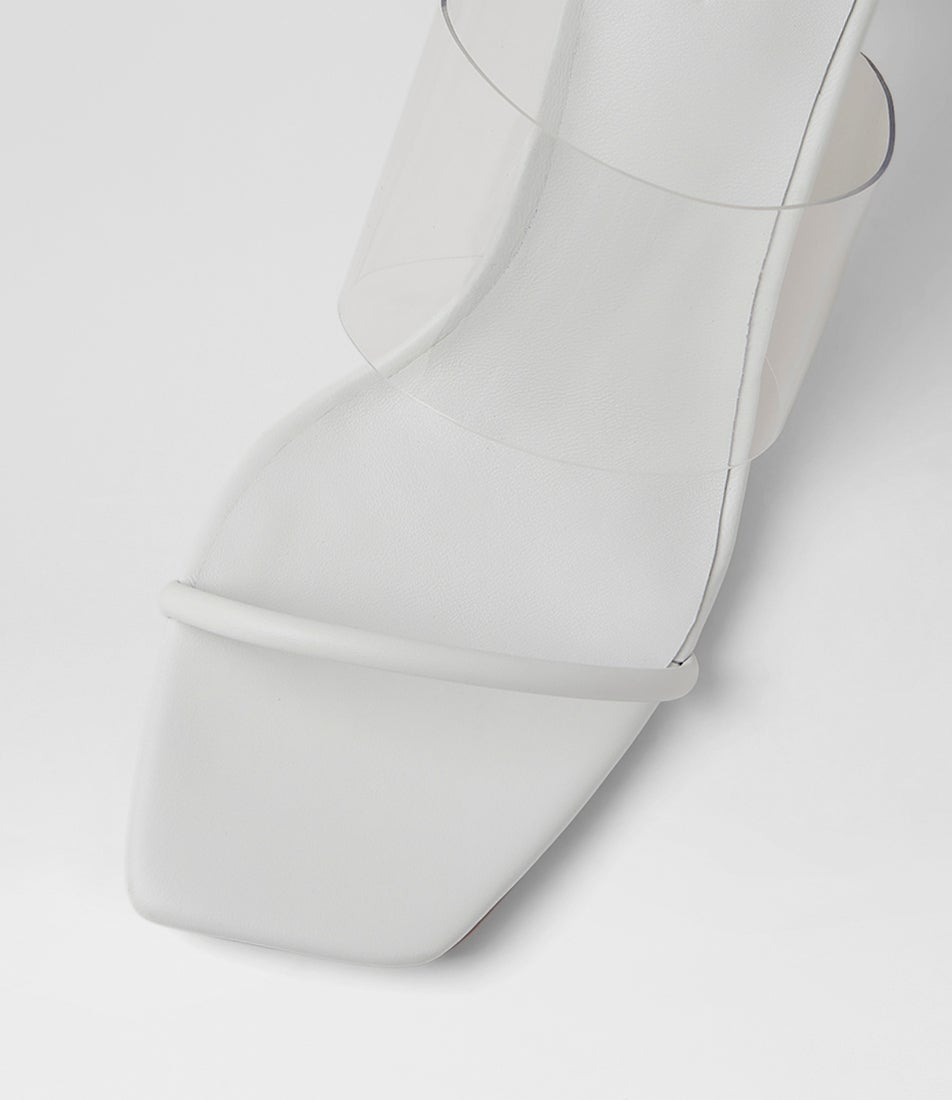 Patone White Clear Leather Vinylite Sandals
