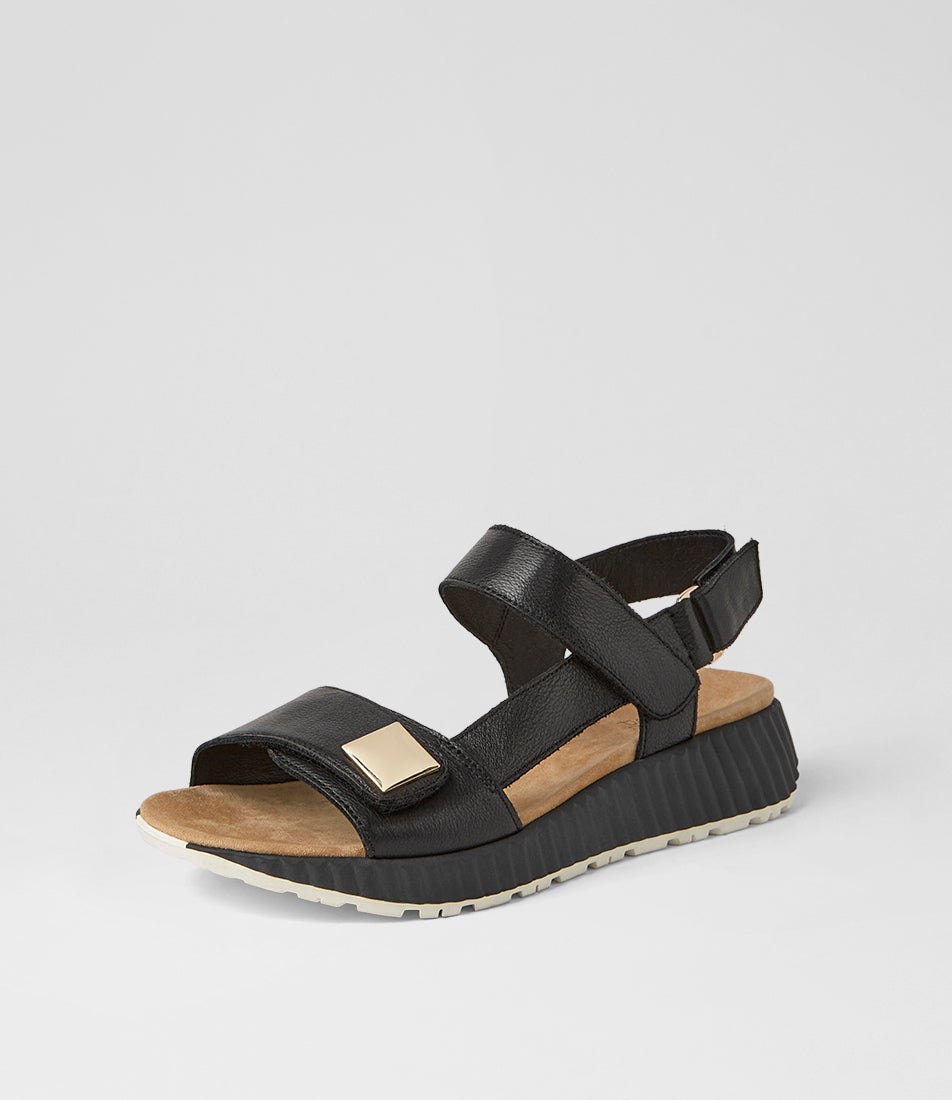 Lomar W Black Leather Sandals