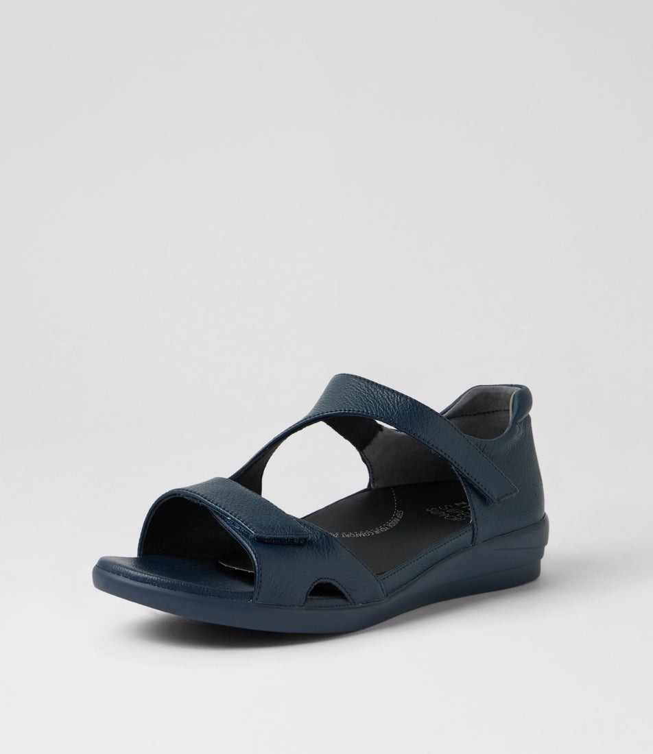 Drops W Navy Leather Sandals