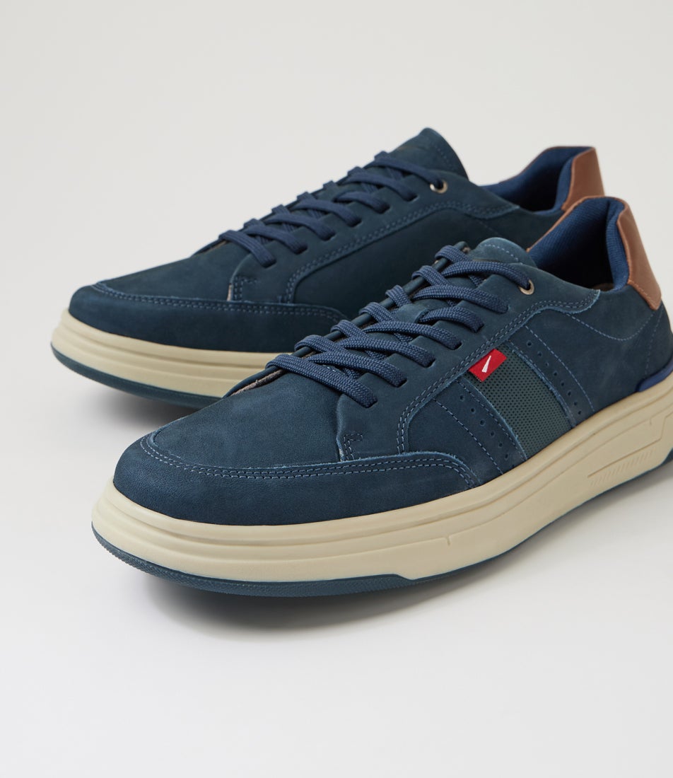 Noe Navy Leather Lace Ups