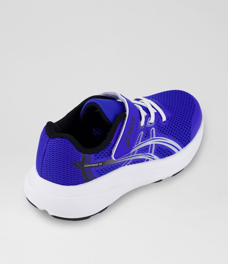 Contend 10 Junior Neon Blue White Mesh Sneakers
