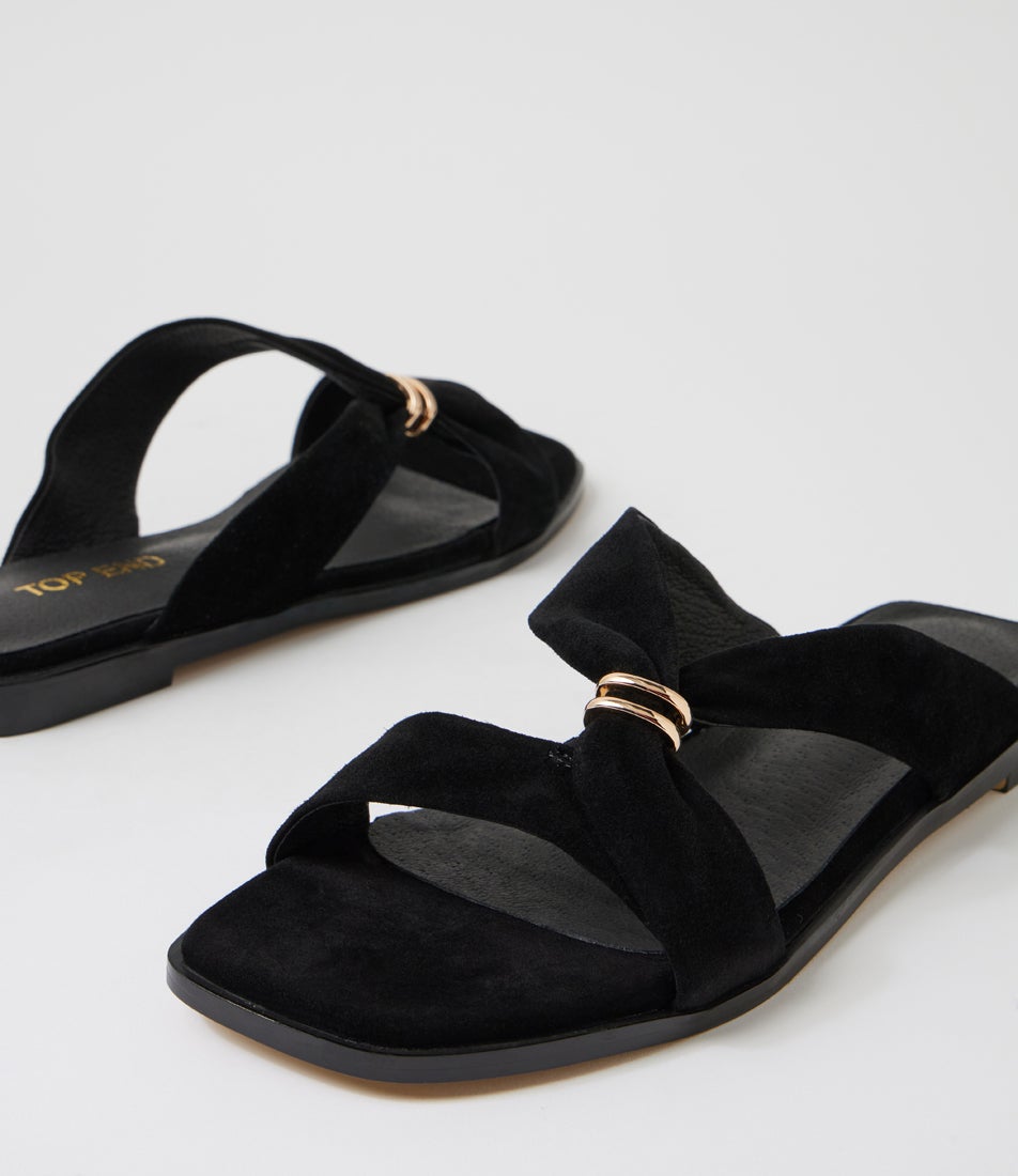 Lalori Black Suede Slides