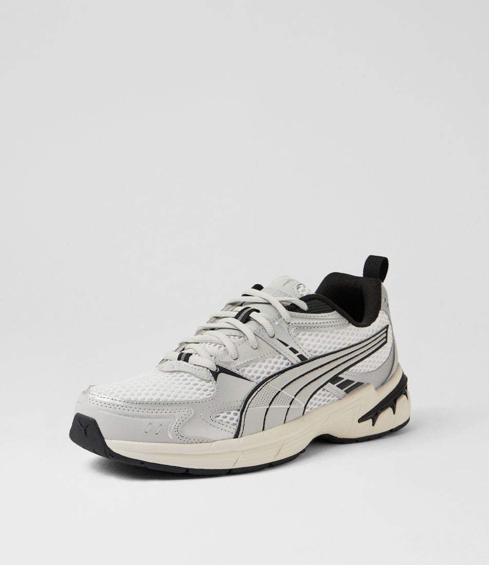 Milenio Tech 2000 M White Cool Grey Black Mesh Sneakers