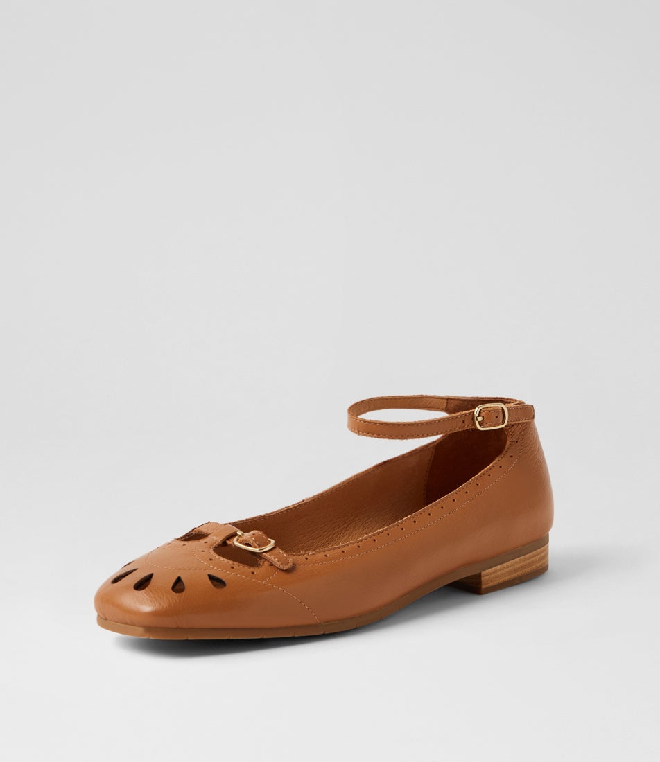 Paladia Dark Tan Leather Ballet Flats