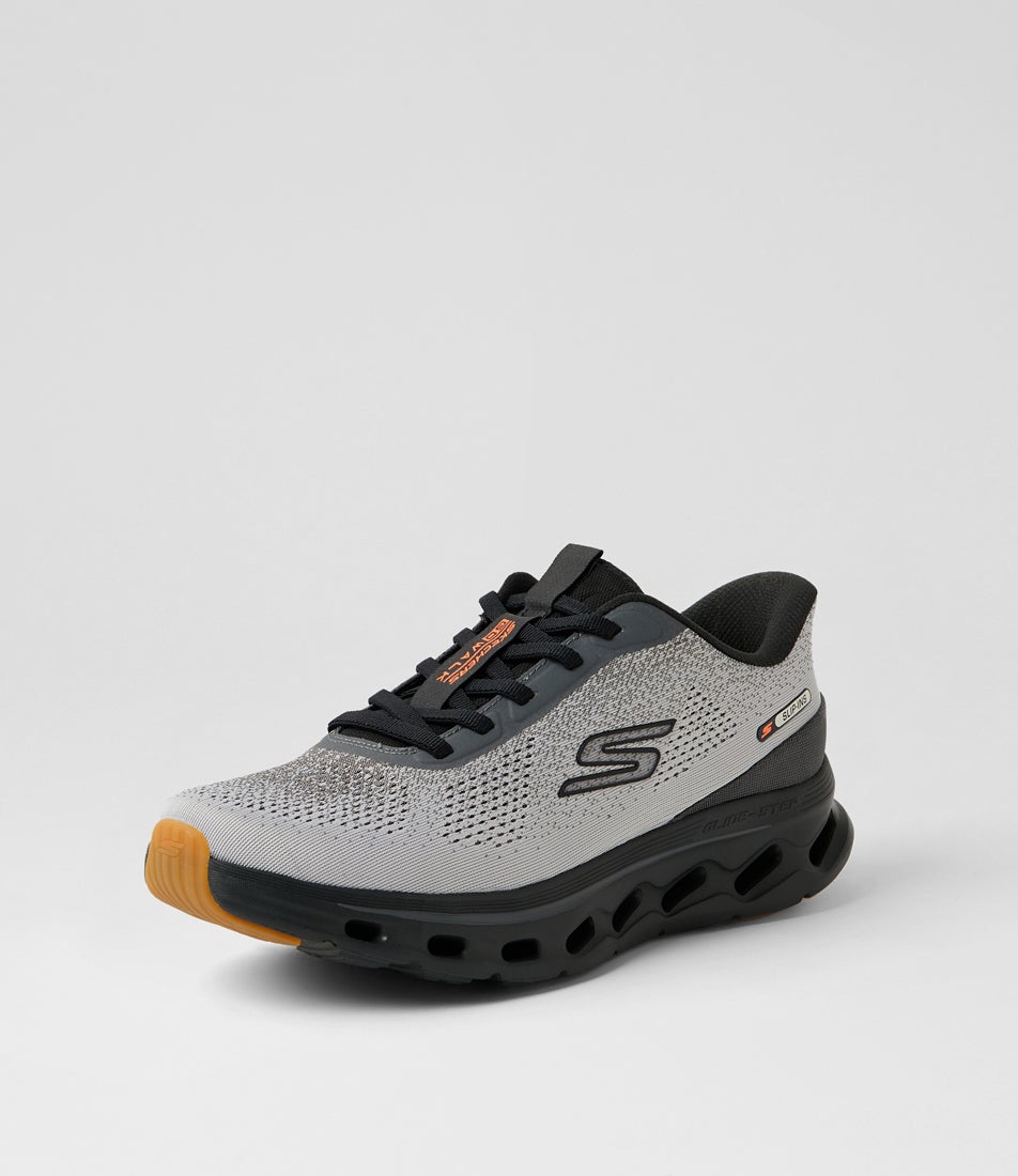 Go Walk Glide Step 2 Maser Grey Black Fabric Sneakers