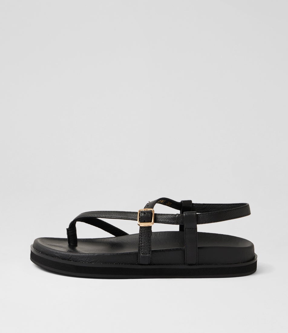 Vanren Black Leather Thongs