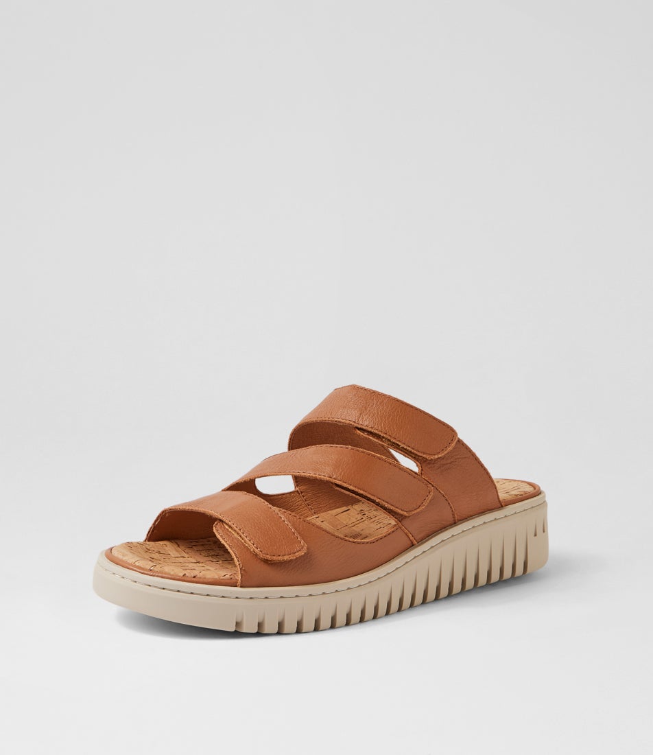 Idash Dark Tan Almond Leather Sandals