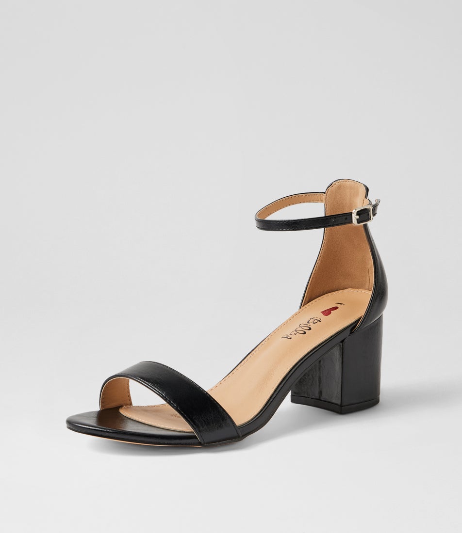 Jordyn Black Glaze Sandals