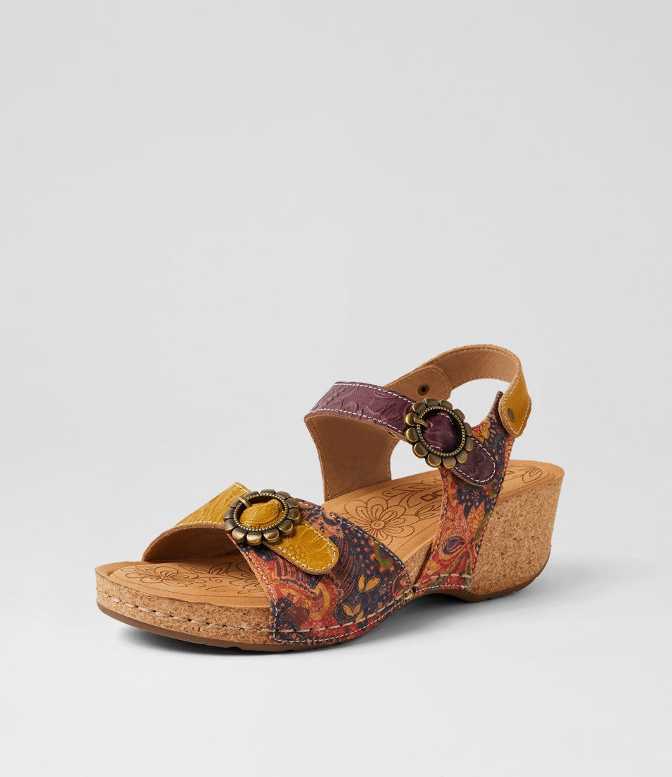 Judah Yellow Purple Leather Heeled Sandals Judah Yellow Purple Leather Heeled Sandals