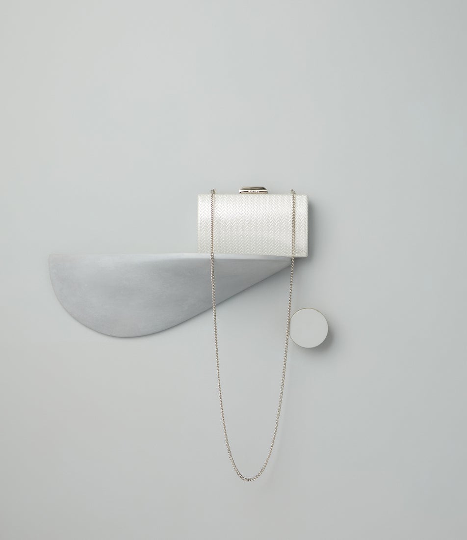 Marika Embossed Silver Clutch