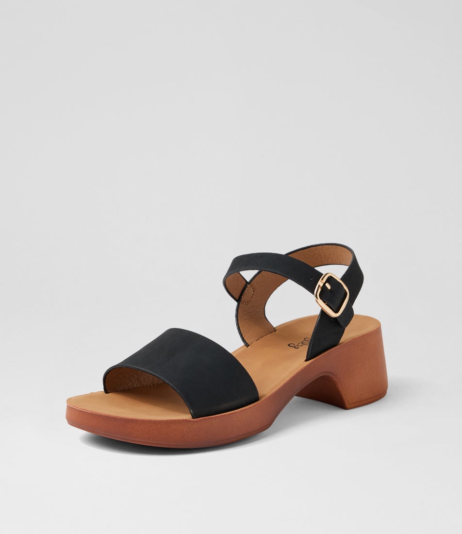 Admana Black Nubuck Pu Sandals