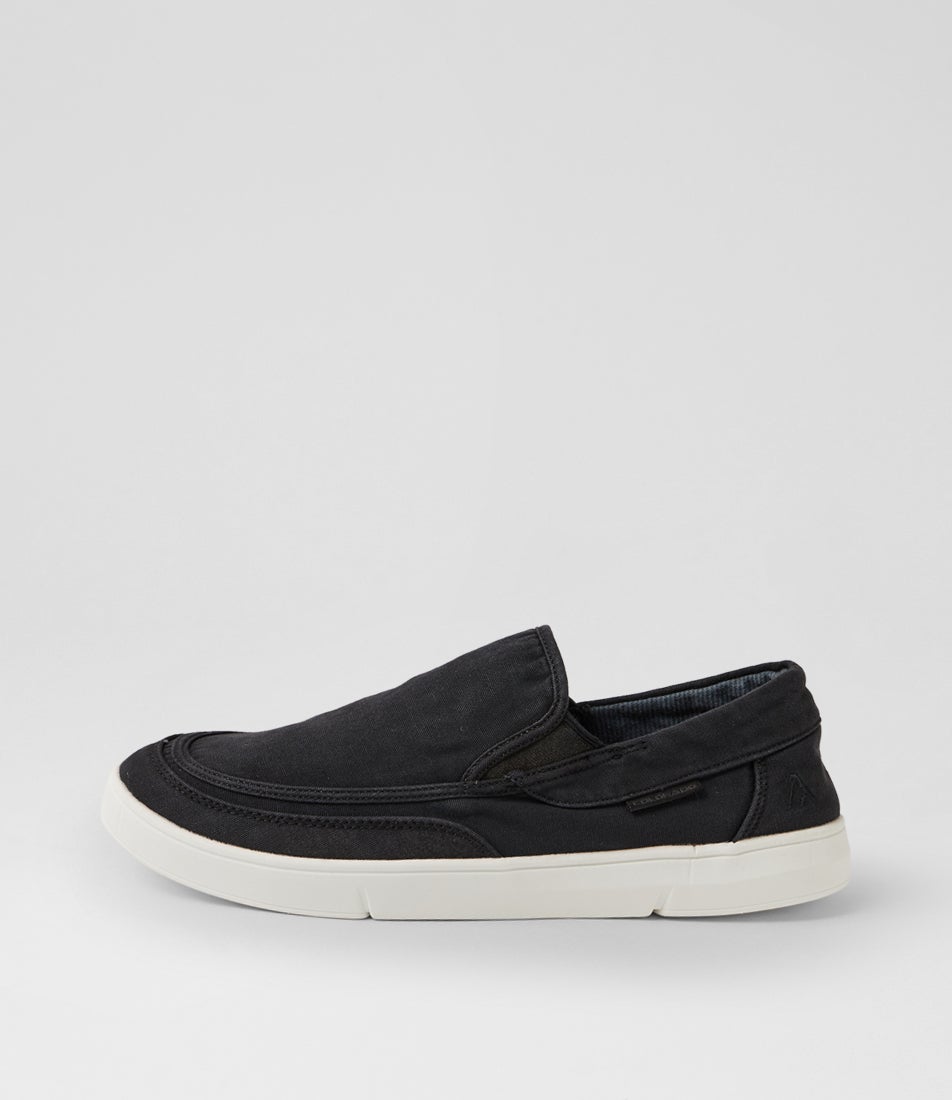 Alfieri Black Canvas Slip On Sneakers