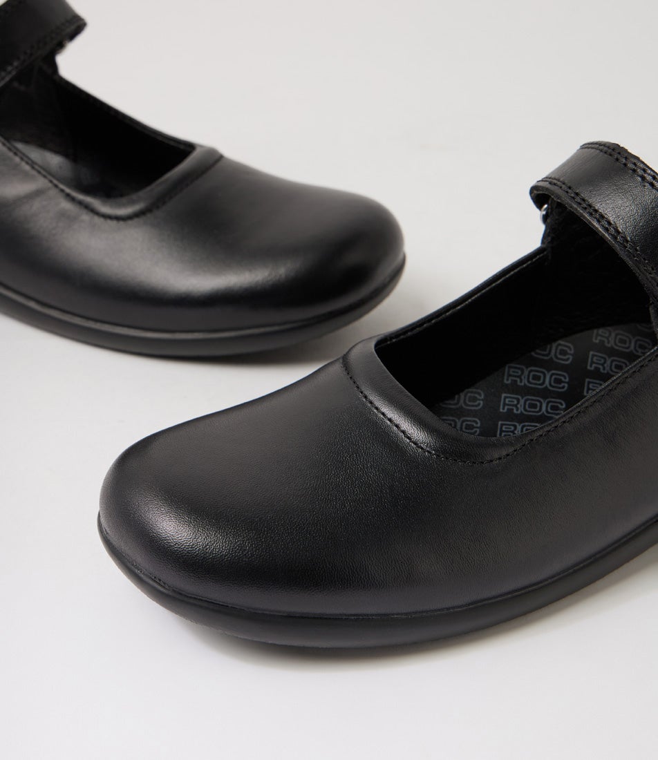 Juliette Youth Black Leather School Shoes