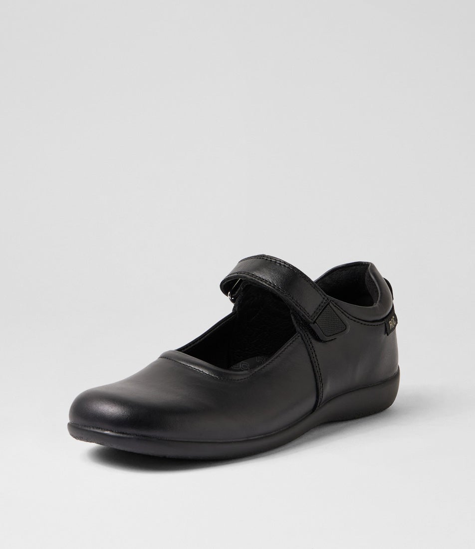 Juliette Youth Black Leather School Shoes