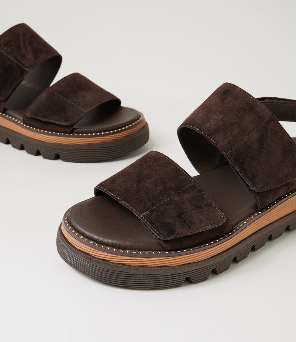 Soner Choc Suede Sandals