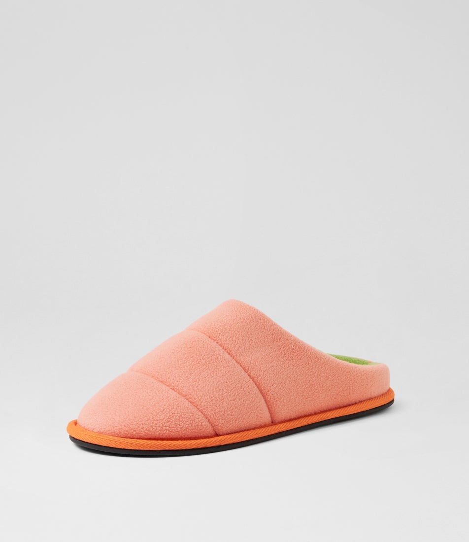 Cloud Slippers Peach Green Fabric Slippers