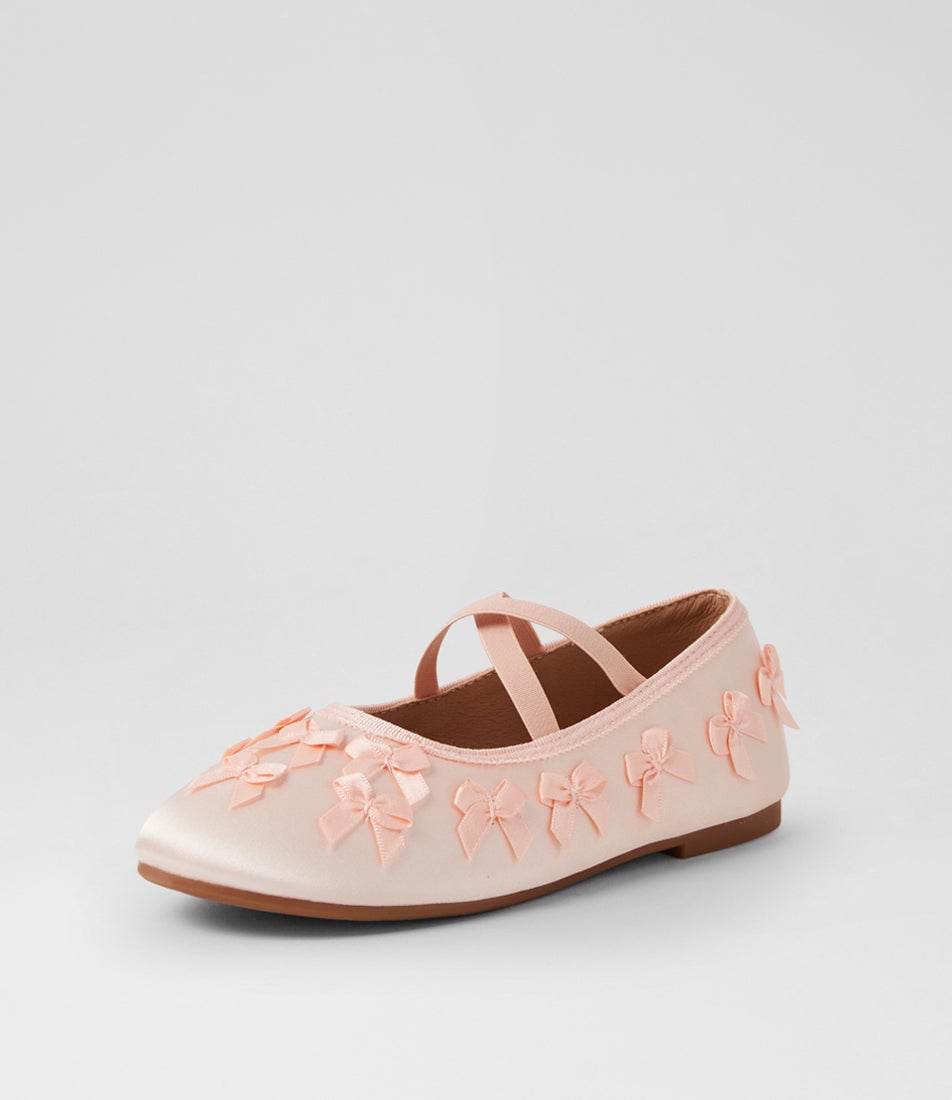 Amelie Junior Pale Pink Satin Ballet Flats