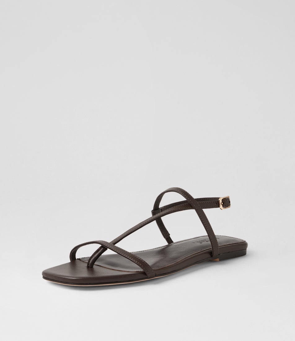 Rollina Dark Brown Leather Sandals