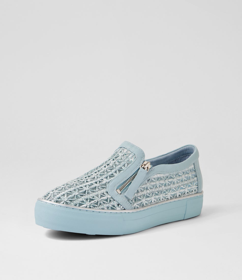 Fita Denim Synthetic Raffia Leather Sneakers