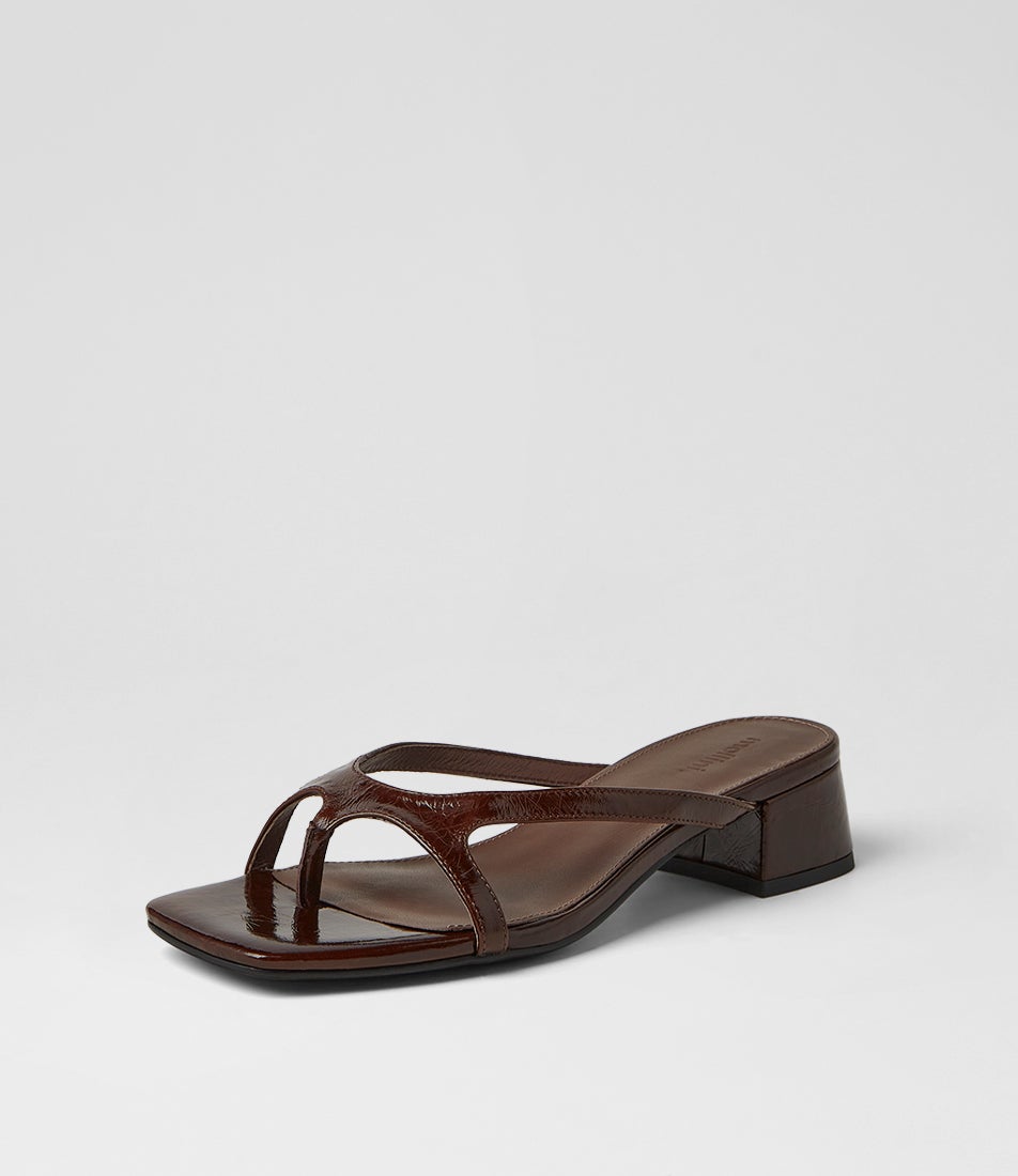 Sieka Choc Crinkle Leather Sandals