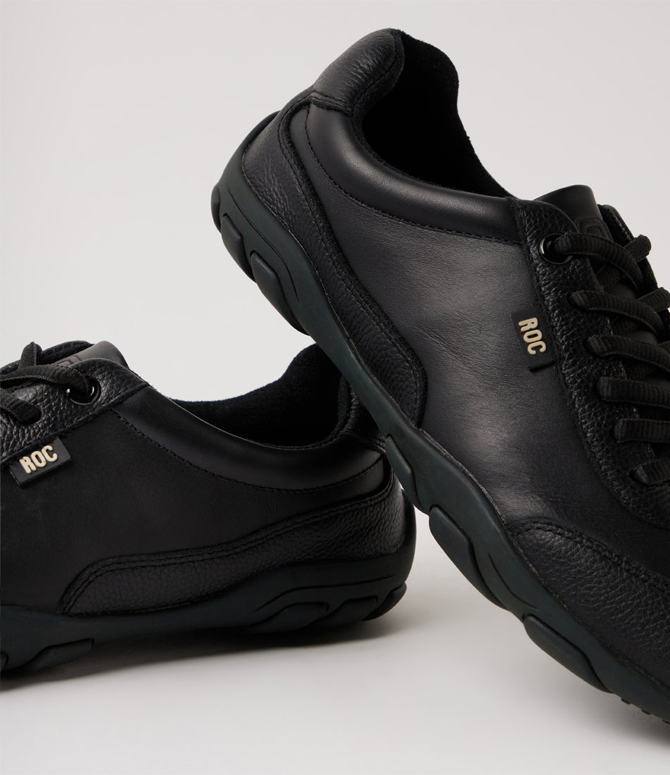 Scooter Senior Black Leather Lace Up School Shoes