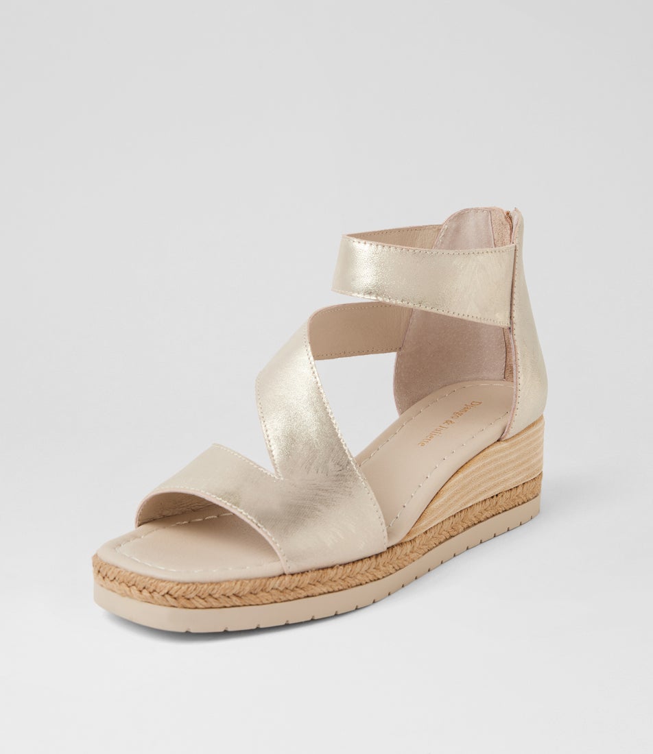 Ismet Pale Gold Scratch Leather Sandals