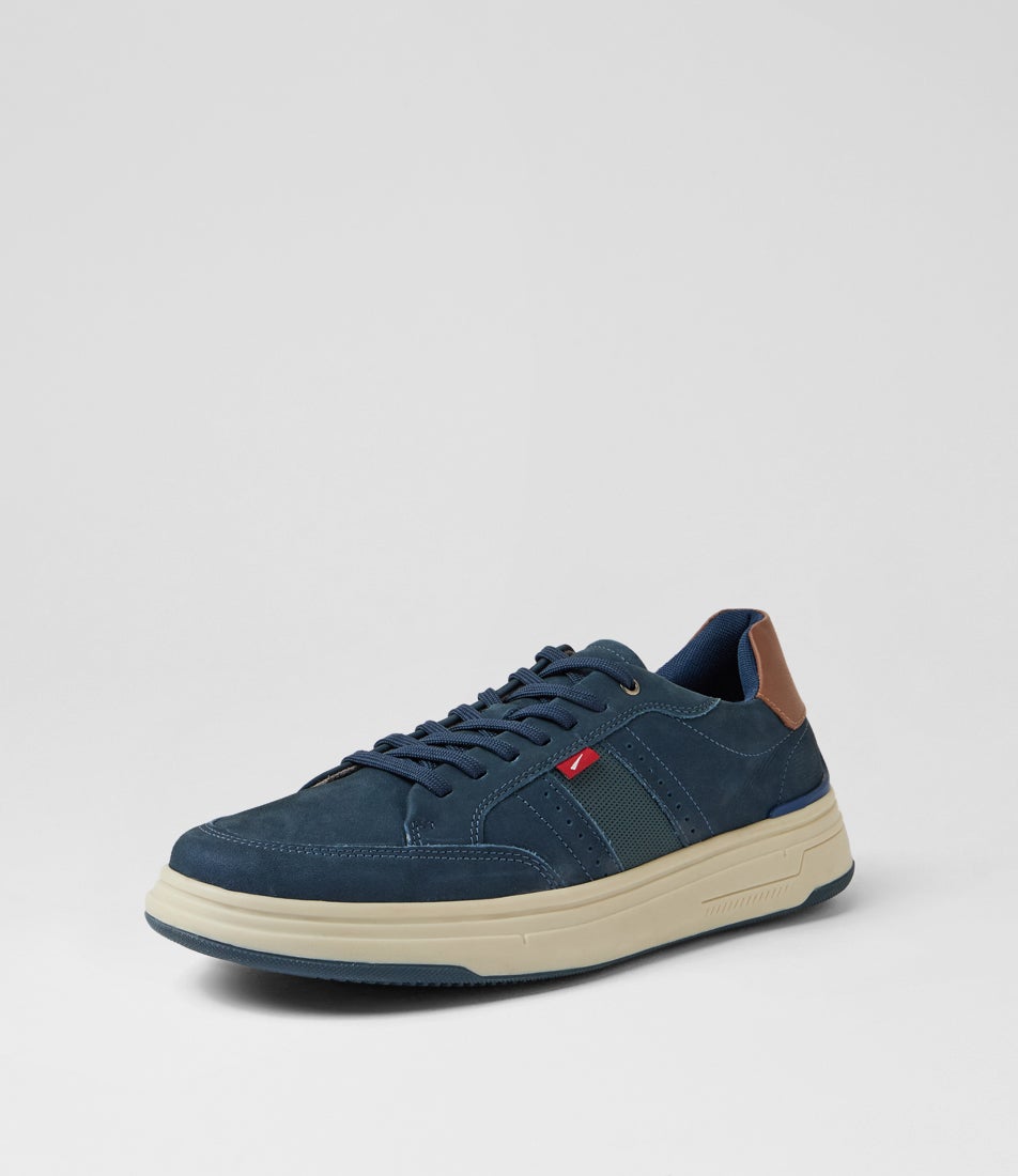 Noe Navy Leather Lace Ups