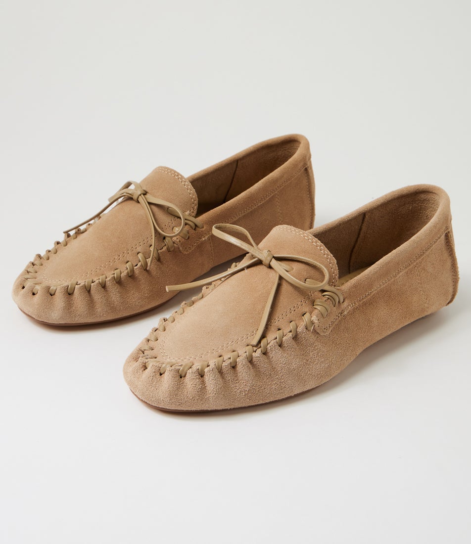Vorage Taupe Suede Loafers