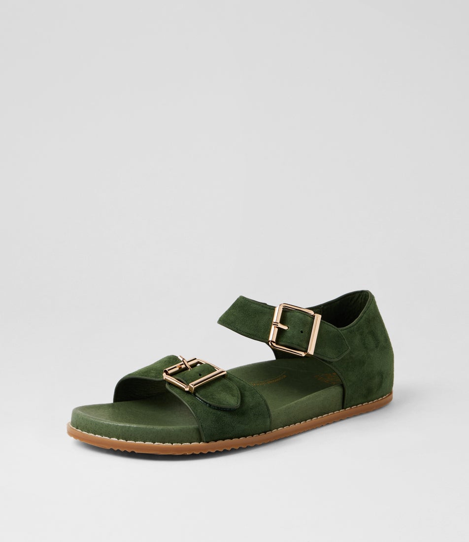 Hanka W Olive Suede Sandals